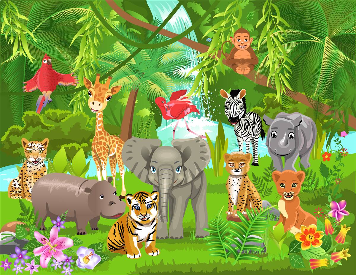 Papier peint créature dans la brousse