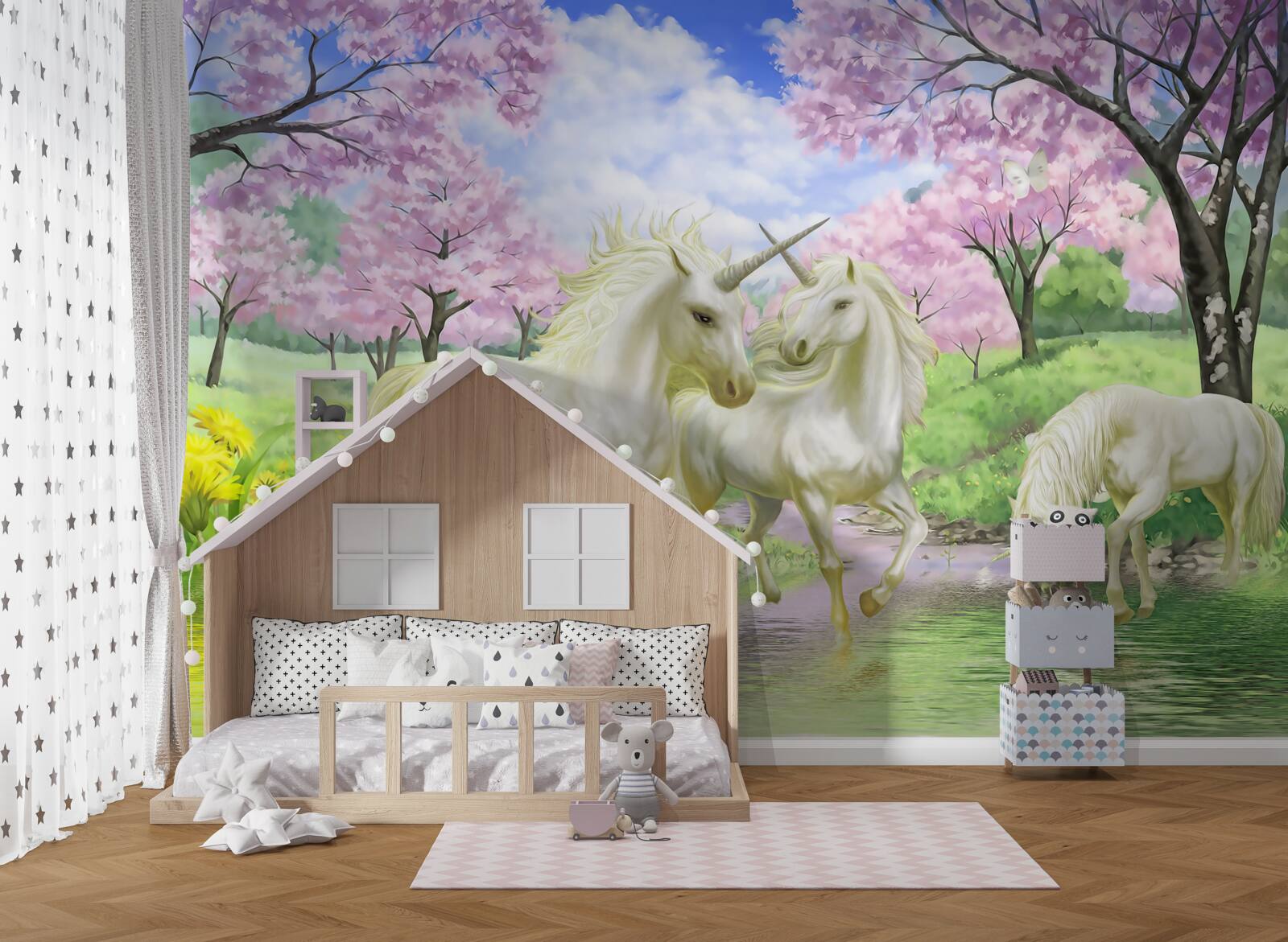 Papier peint flore, ecine et bourgeon