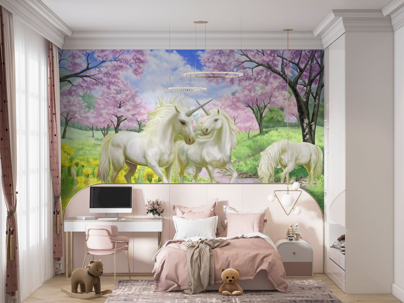 Papier peint flore, ecine et bourgeon