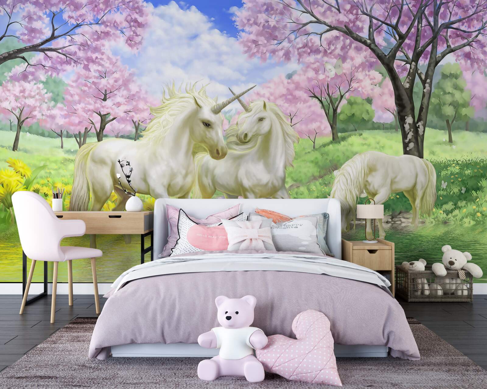 Papier peint flore, ecine et bourgeon