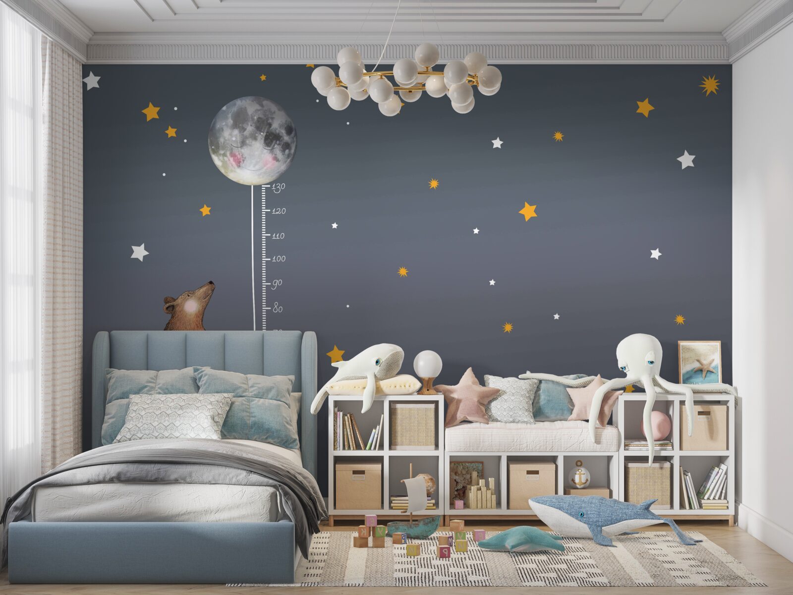 Papier peint espace céleste parsemé d'étoiles