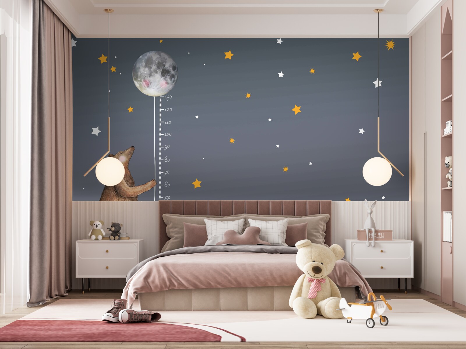 Papier peint espace céleste parsemé d'étoiles