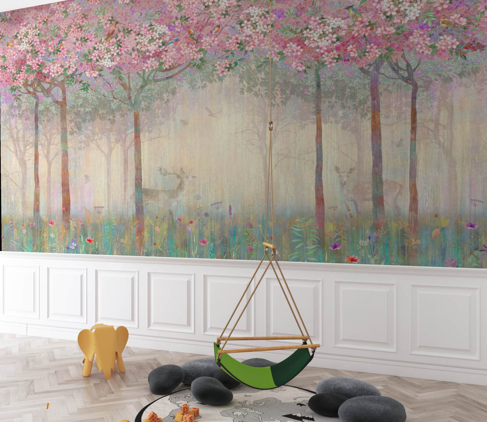 Papier peint hall et arbre