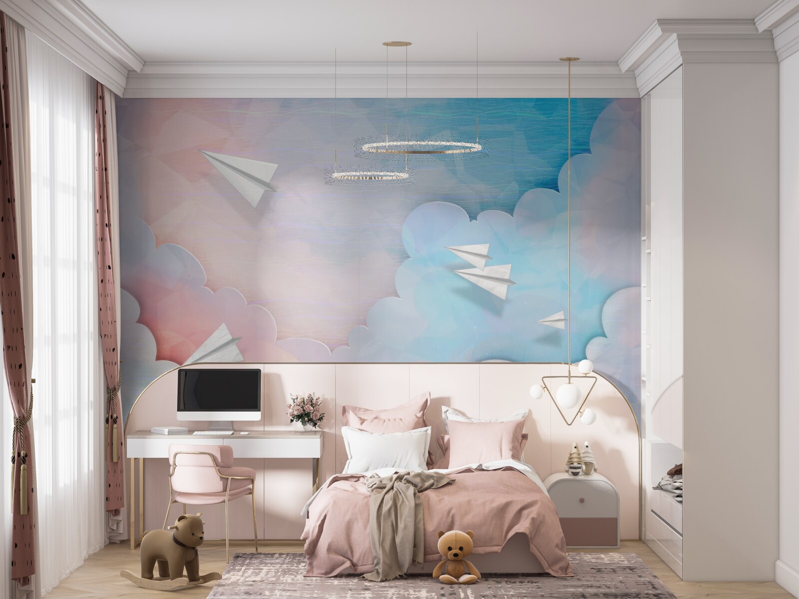 Papier peint le ciel, le mur et la couleur bleue