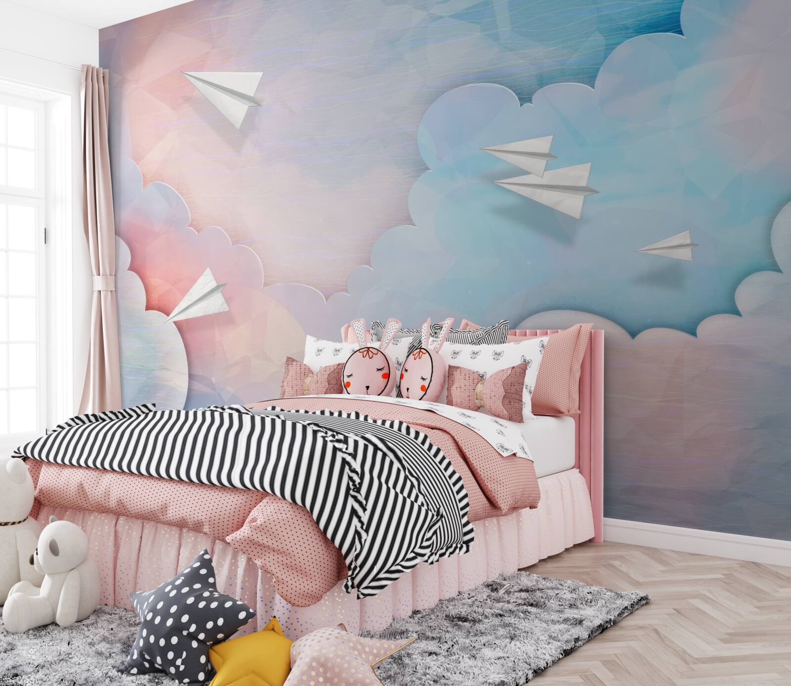 Papier peint le ciel, le mur et la couleur bleue