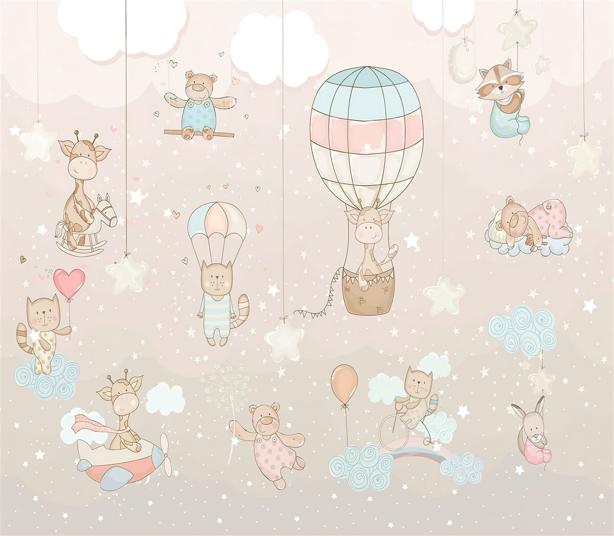 Papier peint paix et ballon