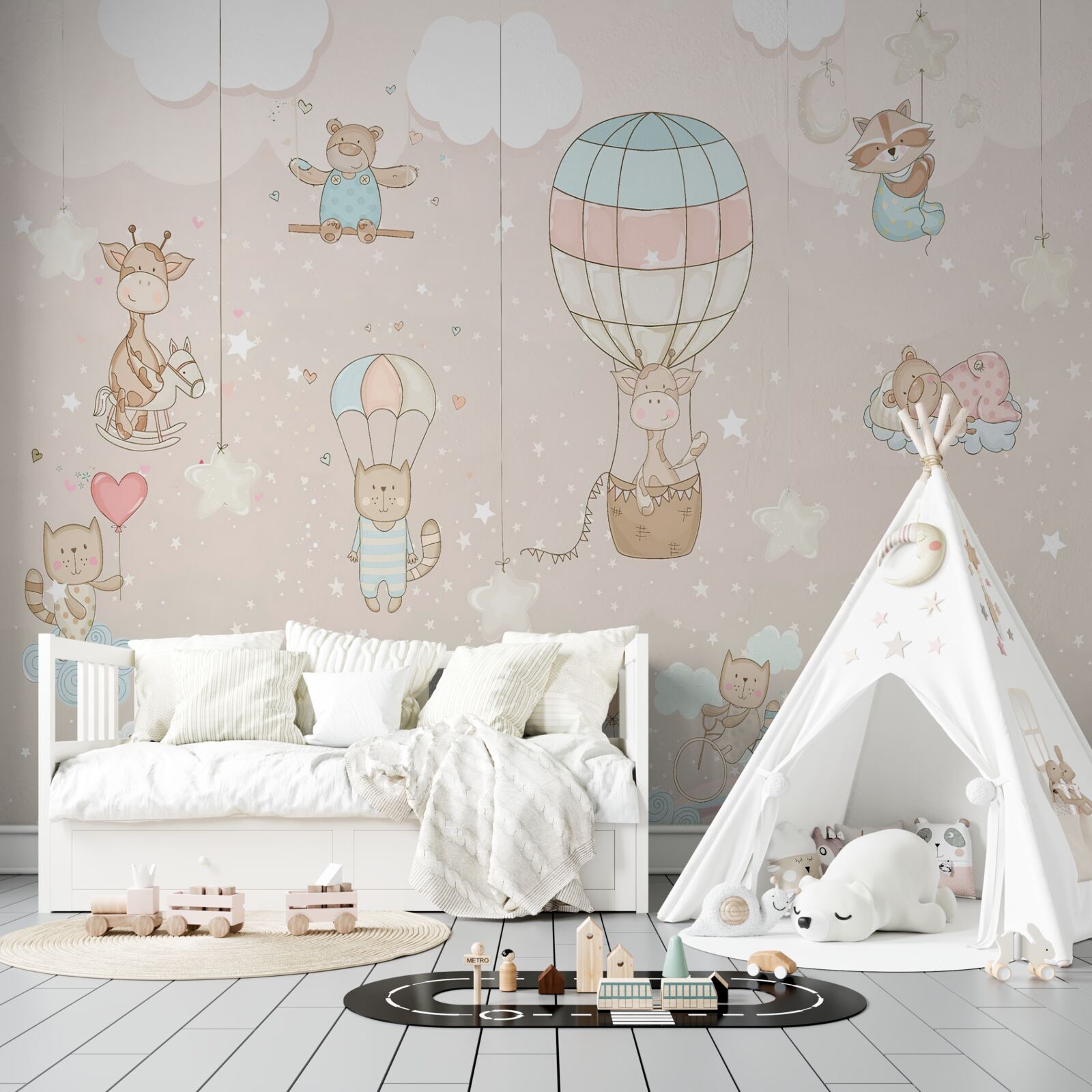 Papier peint paix et ballon