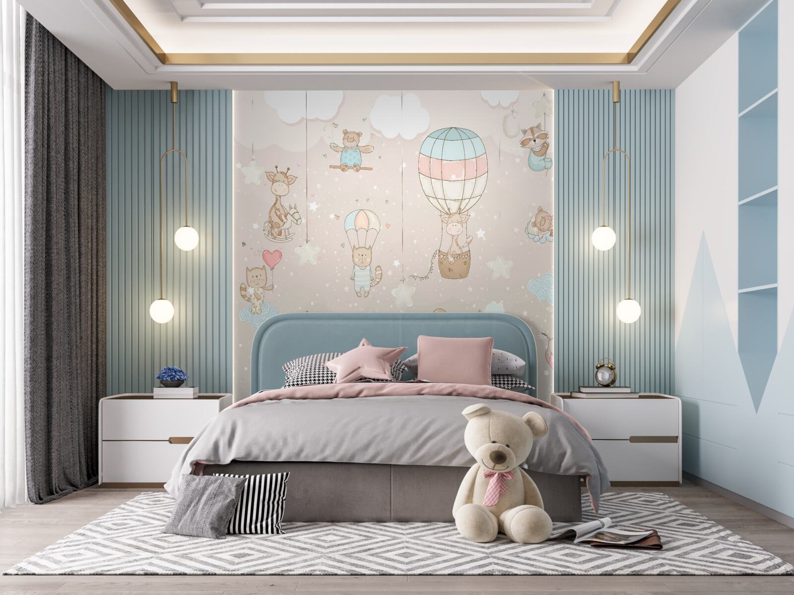 Papier peint paix et ballon