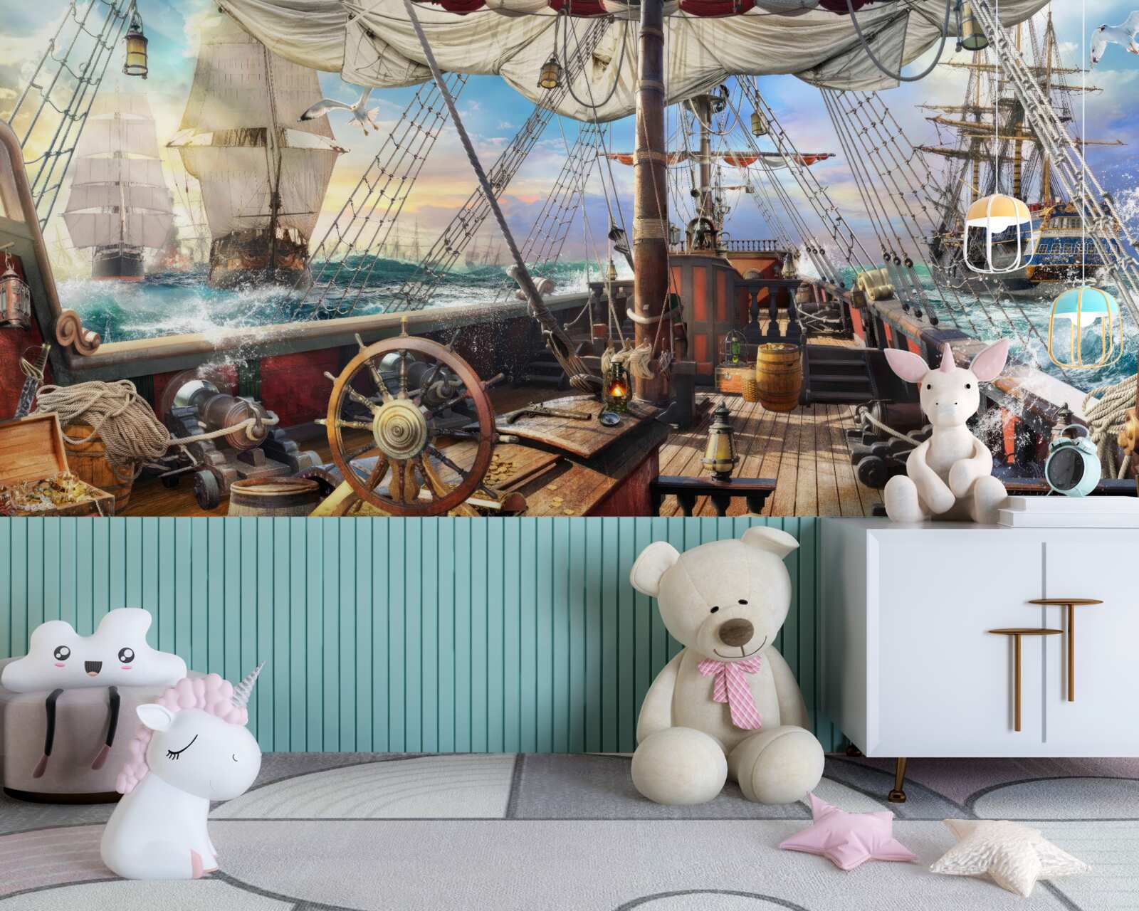 Papier peint véhicule, bateau et jet ski