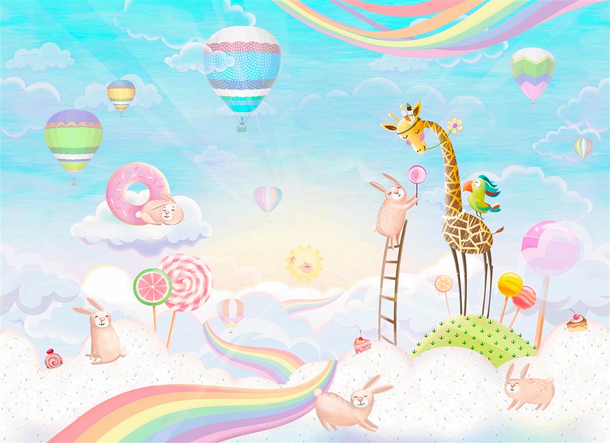 Papier peint girafe avec girafes