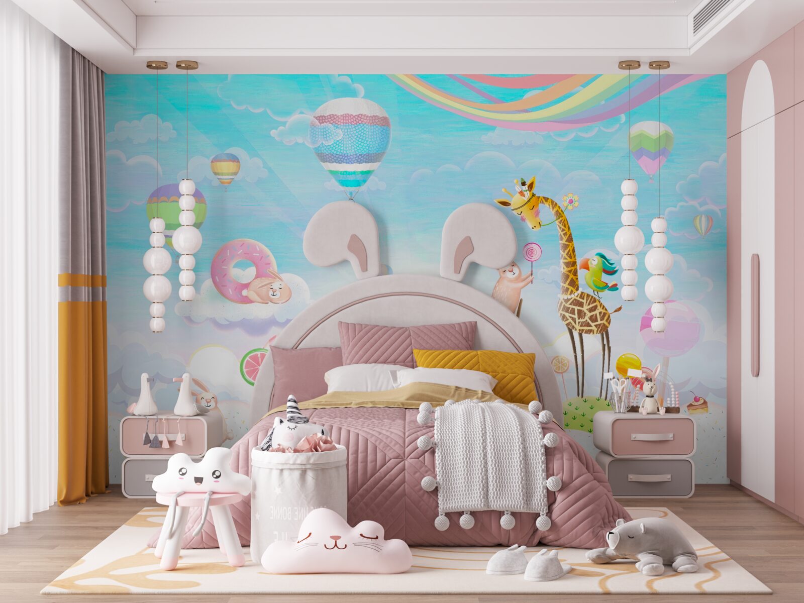 Papier peint girafe avec girafes