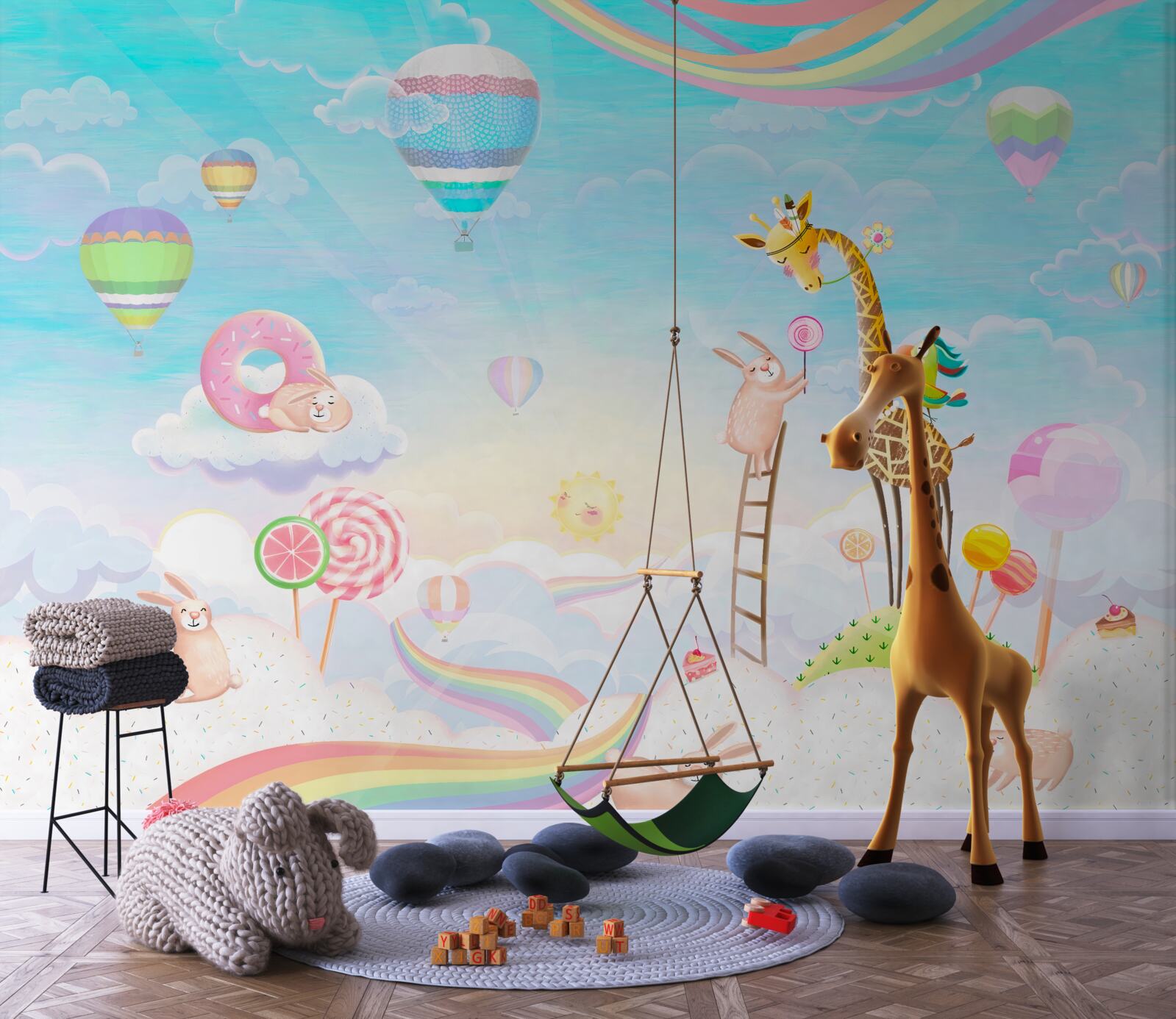 Papier peint girafe avec girafes