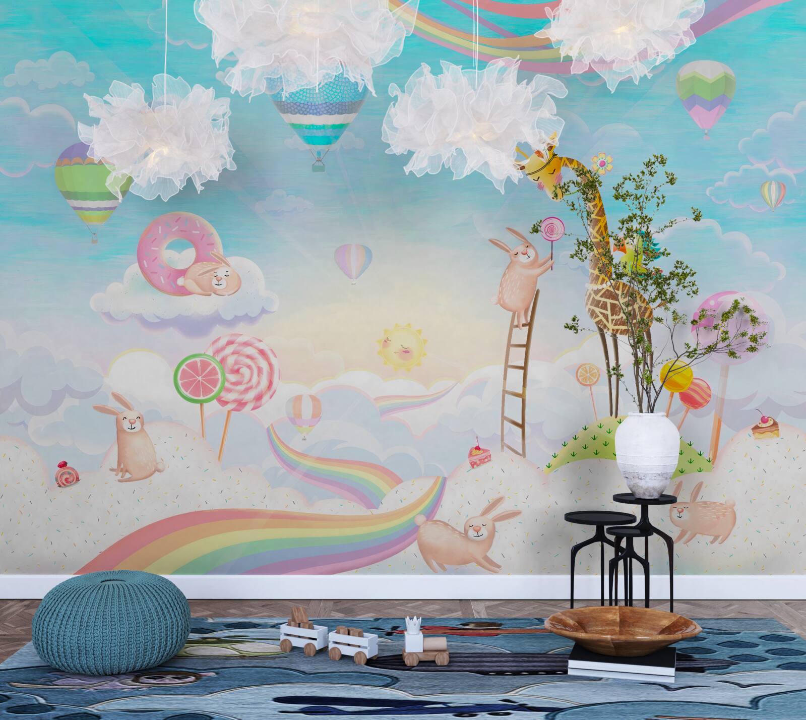 Papier peint girafe avec girafes