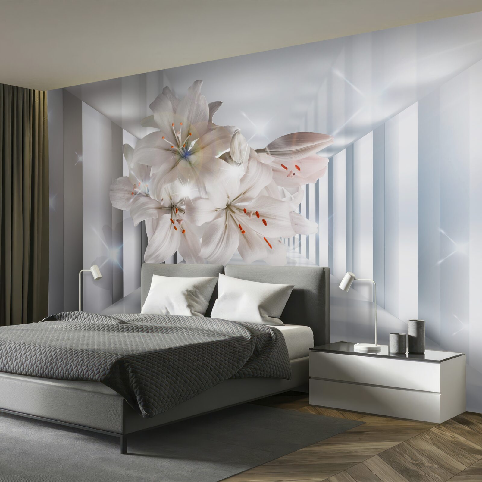 Papier peint des lys poussent dans le couloir