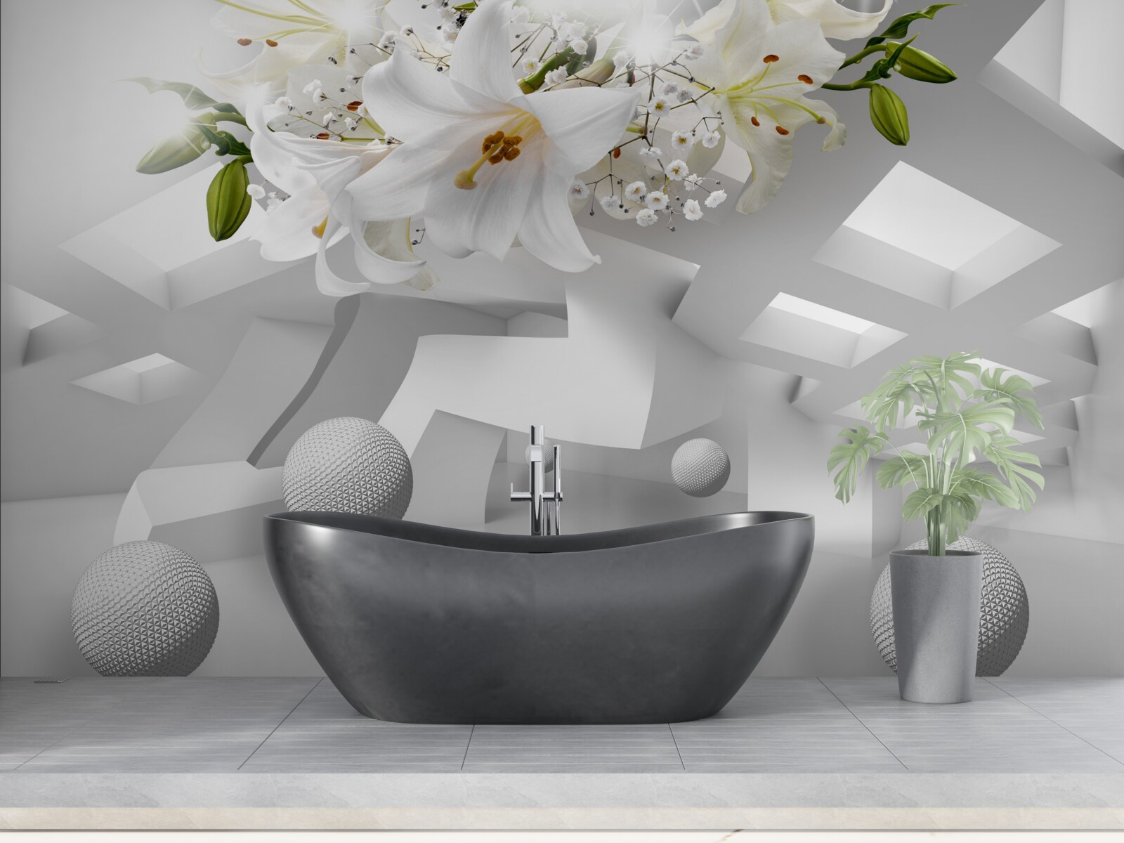 Papier peint lily ballons dans l'espace