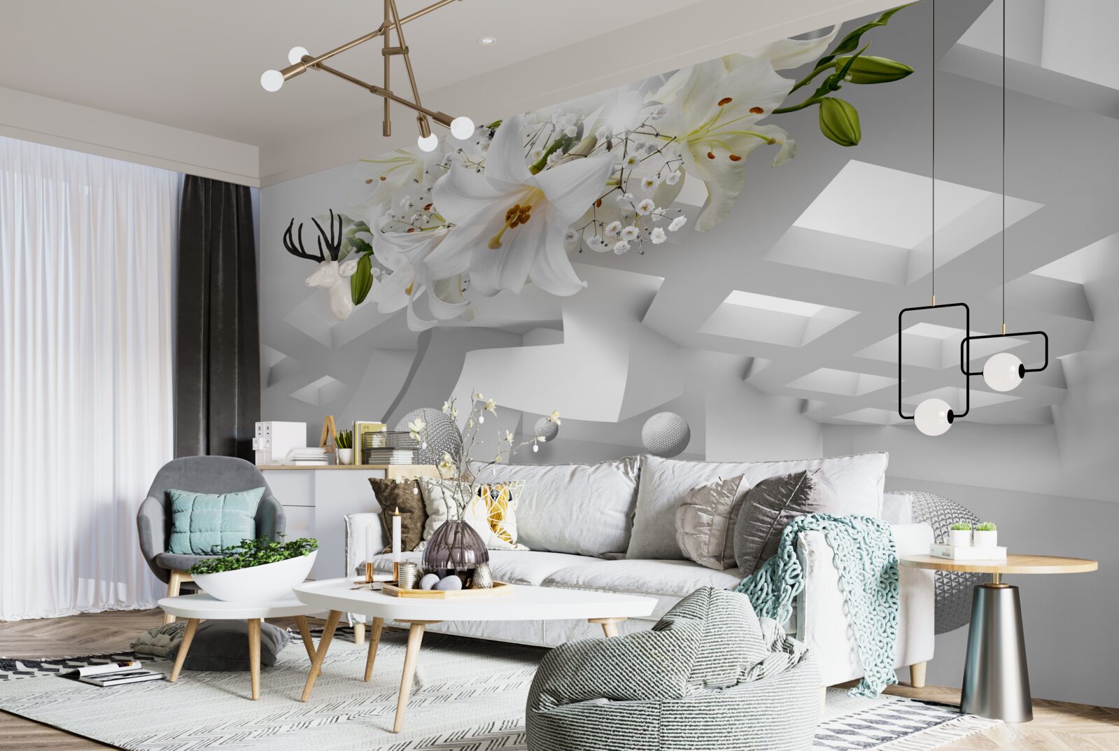 Papier peint lily ballons dans l'espace