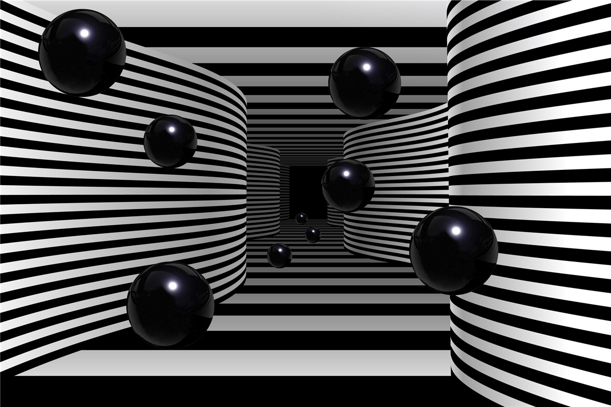 Papier peint boules noires de l'espace