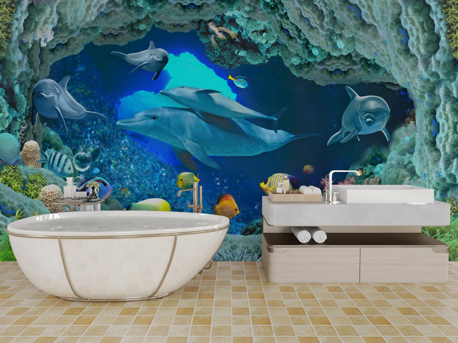 Papier peint aquariums muraux et d'eau douce