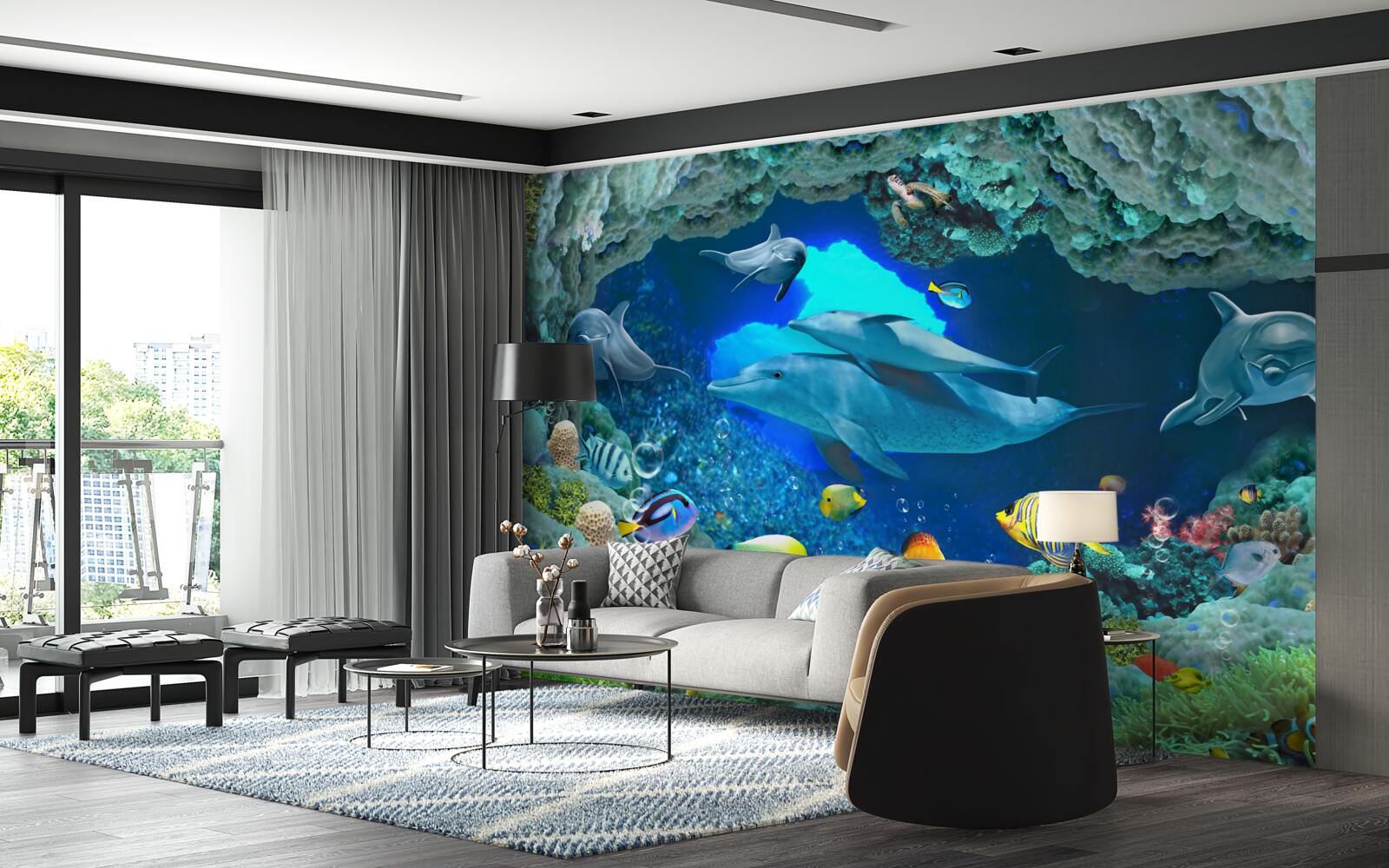 Papier peint aquariums muraux et d'eau douce