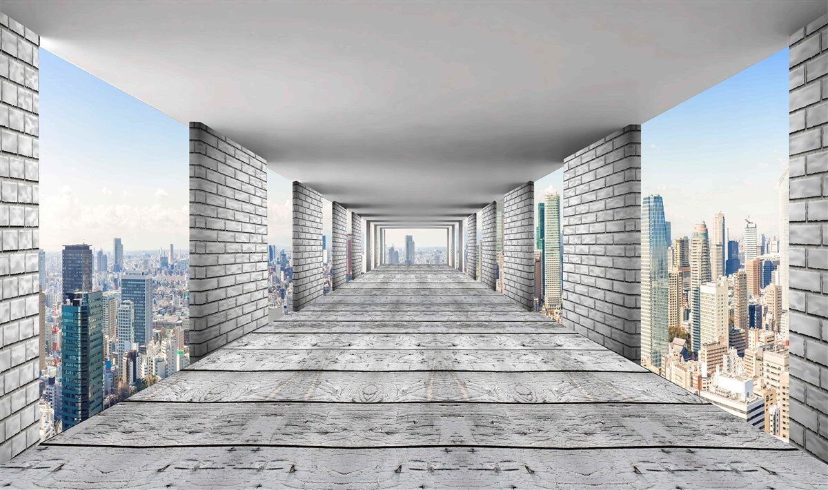 Papier peint métro ouvrant le panorama de la ville