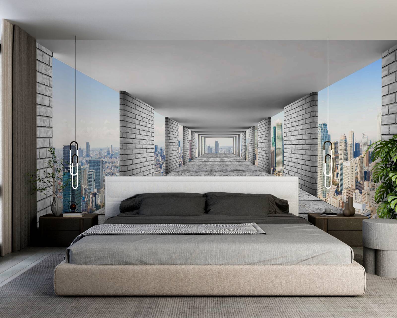 Papier peint métro ouvrant le panorama de la ville