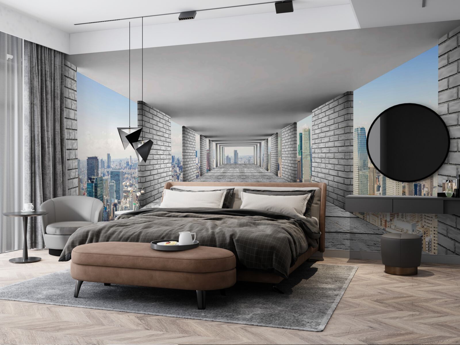 Papier peint métro ouvrant le panorama de la ville