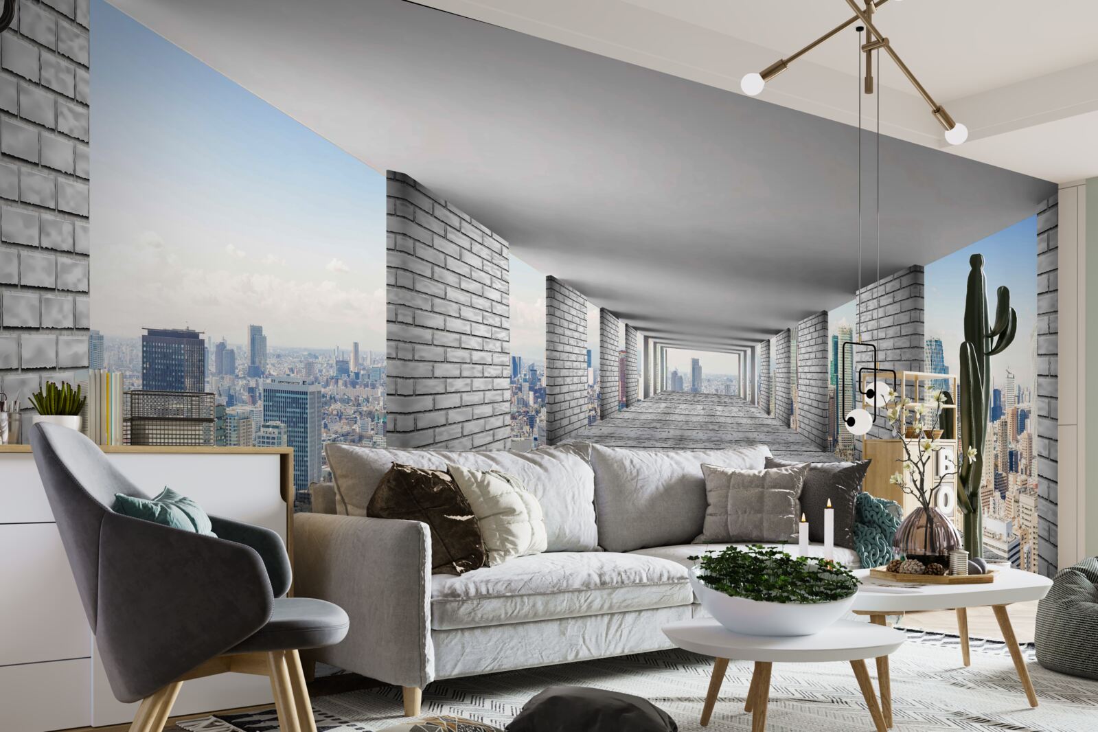 Papier peint métro ouvrant le panorama de la ville