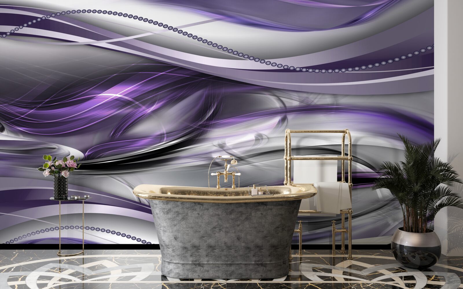 Papier peint image abstraite violette