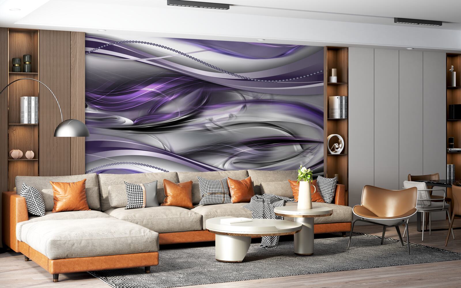 Papier peint image abstraite violette