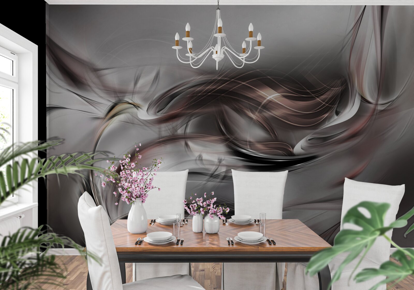 Papier peint gris abstrait