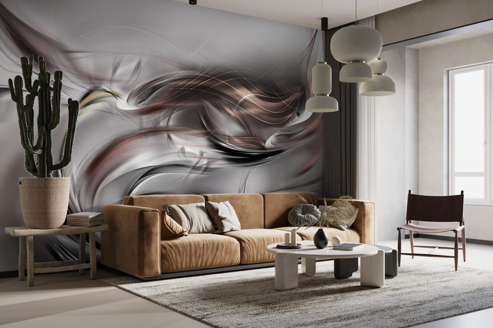 Papier peint gris abstrait