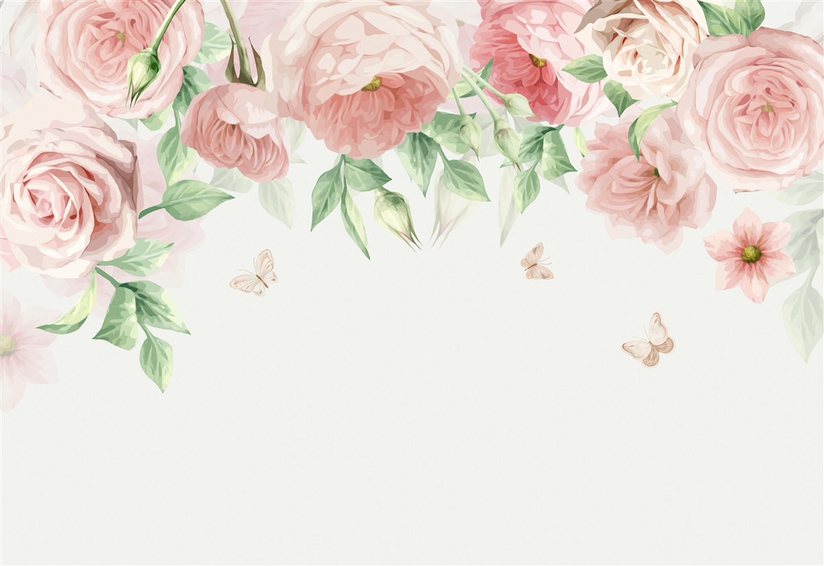 Papier peint fleurs peintes à l'aquarelle