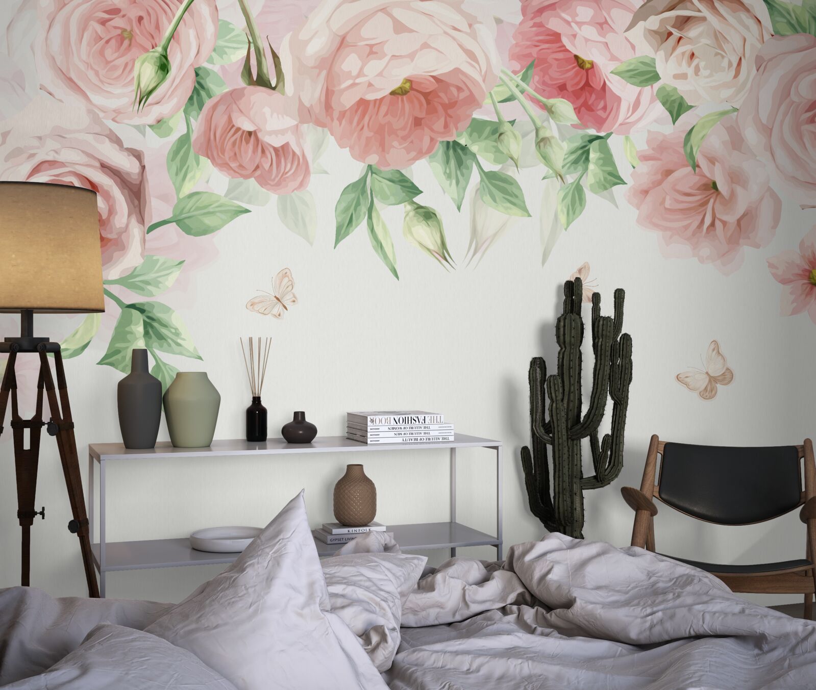 Papier peint fleurs peintes à l'aquarelle