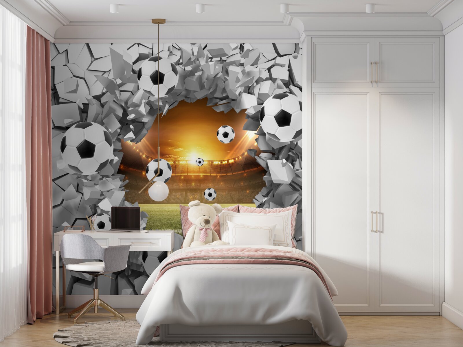 Papier peint Boules 3d et conteneur