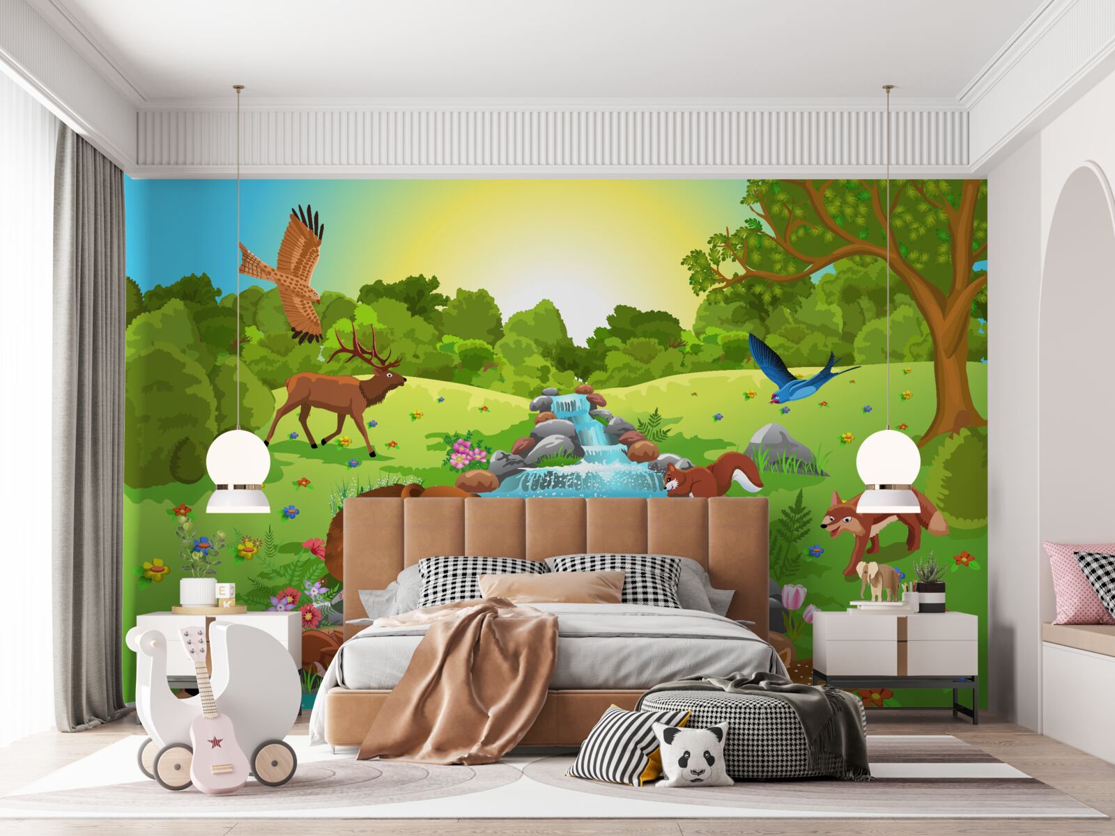 Papier peint animaux au point d'eau