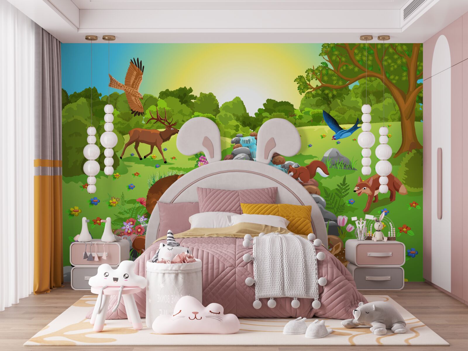 Papier peint animaux au point d'eau