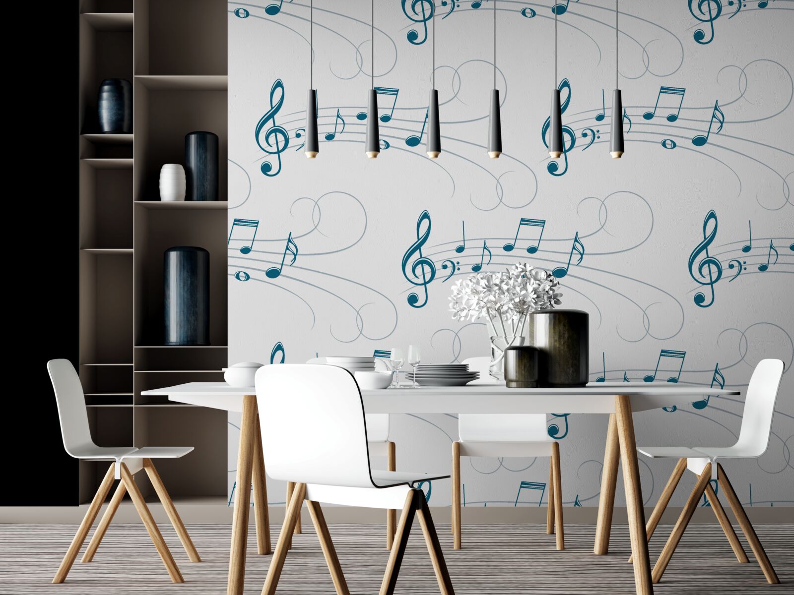 Papier peint enregistrements musicaux avec clé de violon