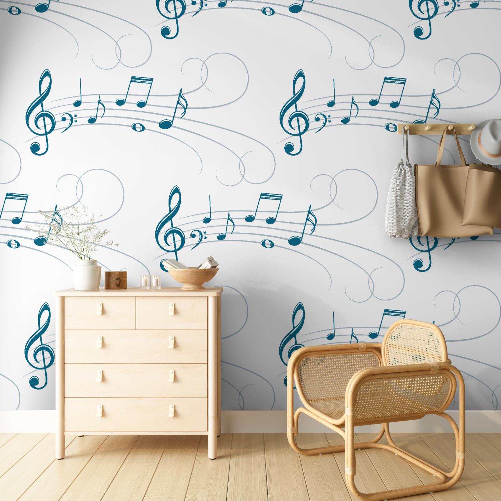 Papier peint enregistrements musicaux avec clé de violon