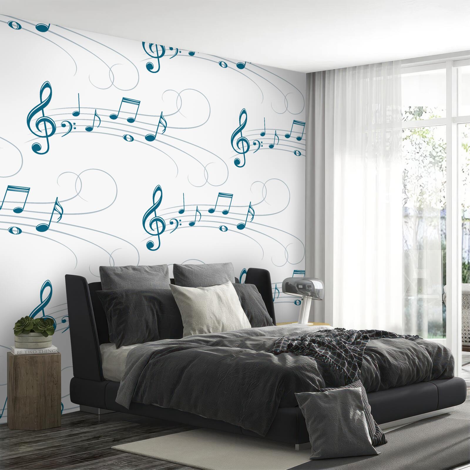 Papier peint enregistrements musicaux avec clé de violon