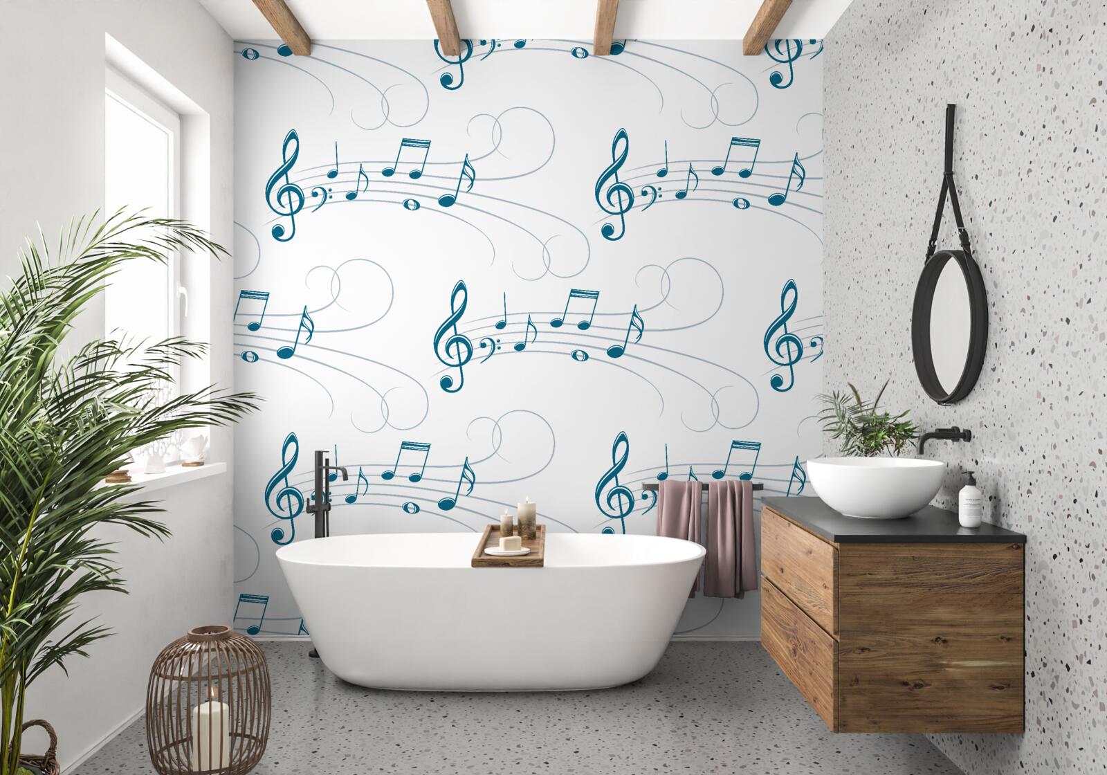 Papier peint enregistrements musicaux avec clé de violon