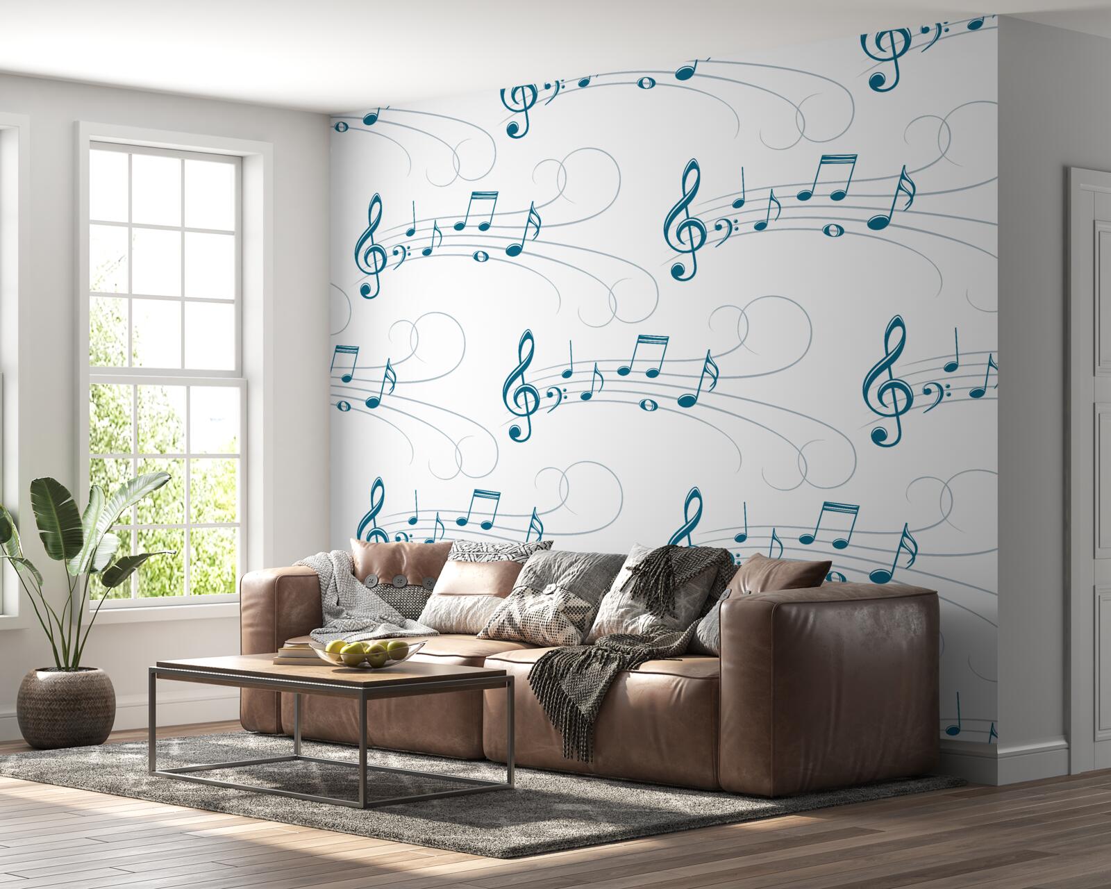 Papier peint enregistrements musicaux avec clé de violon