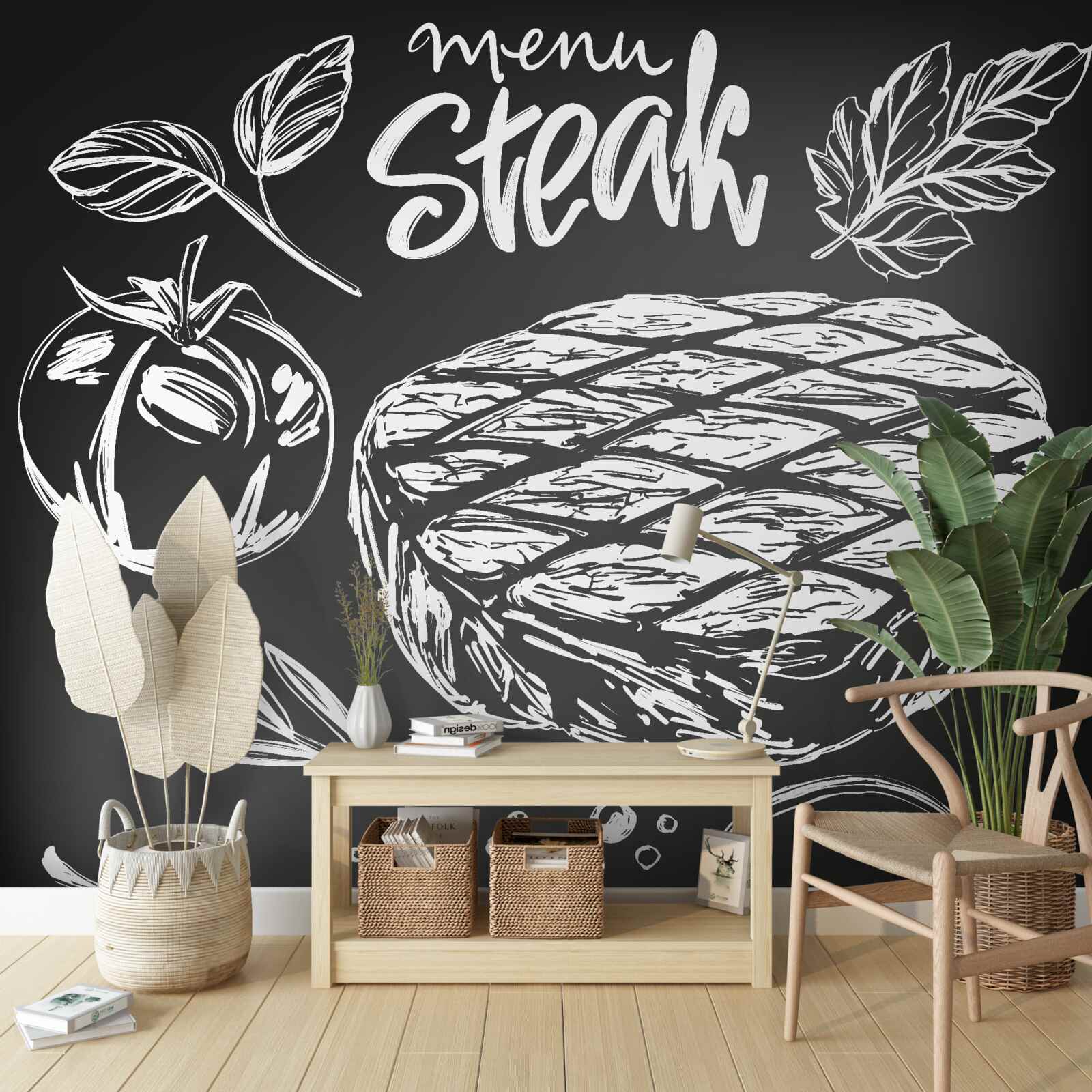 Papier peint steak aux épices