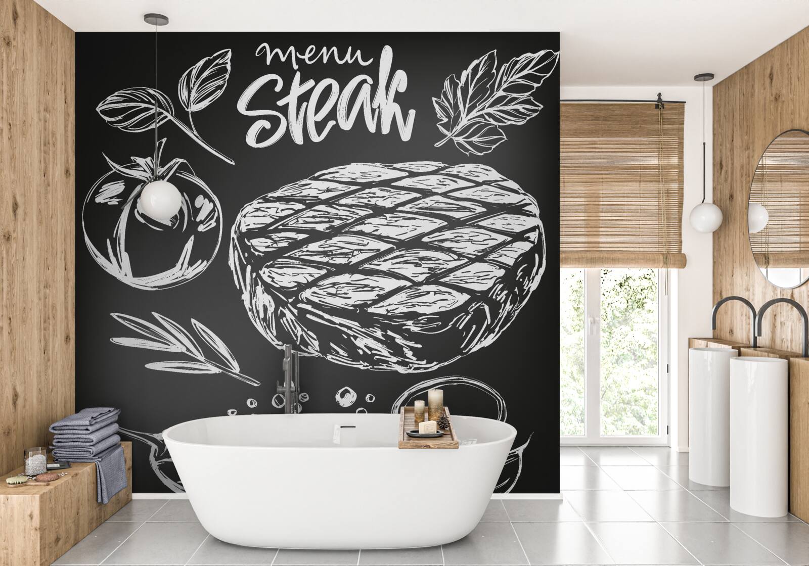 Papier peint steak aux épices