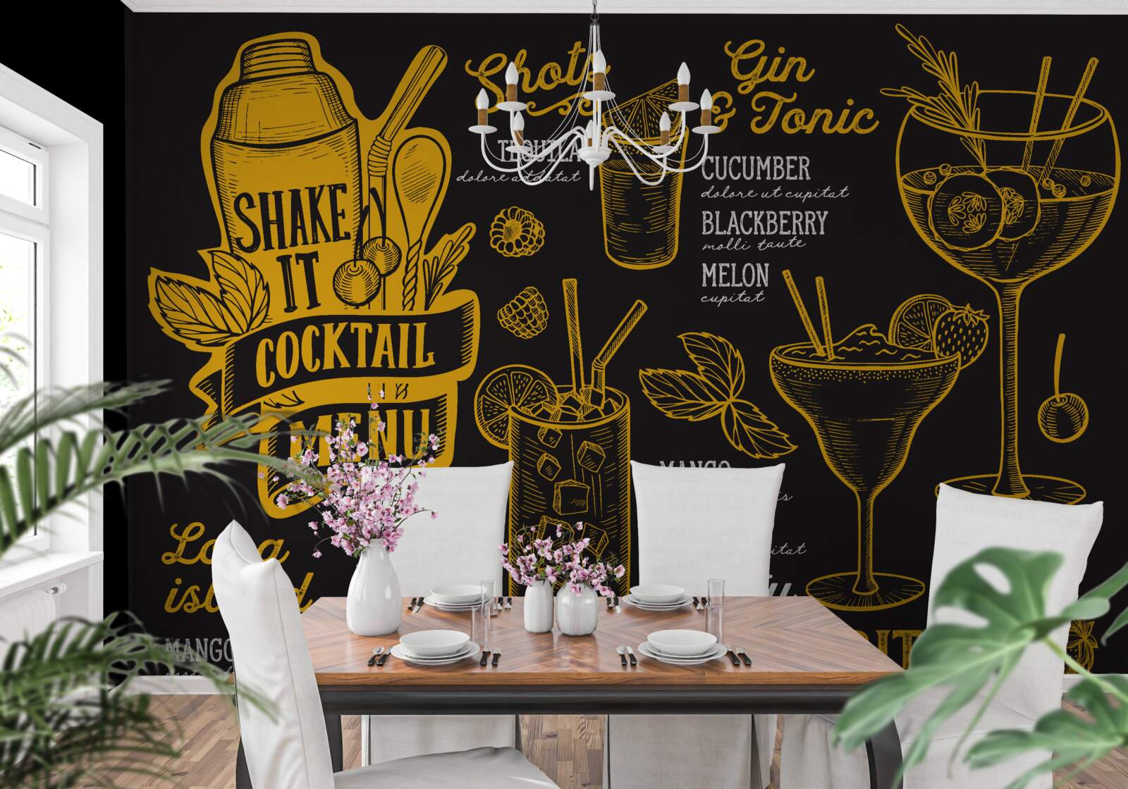 Papier peint carte des cocktails