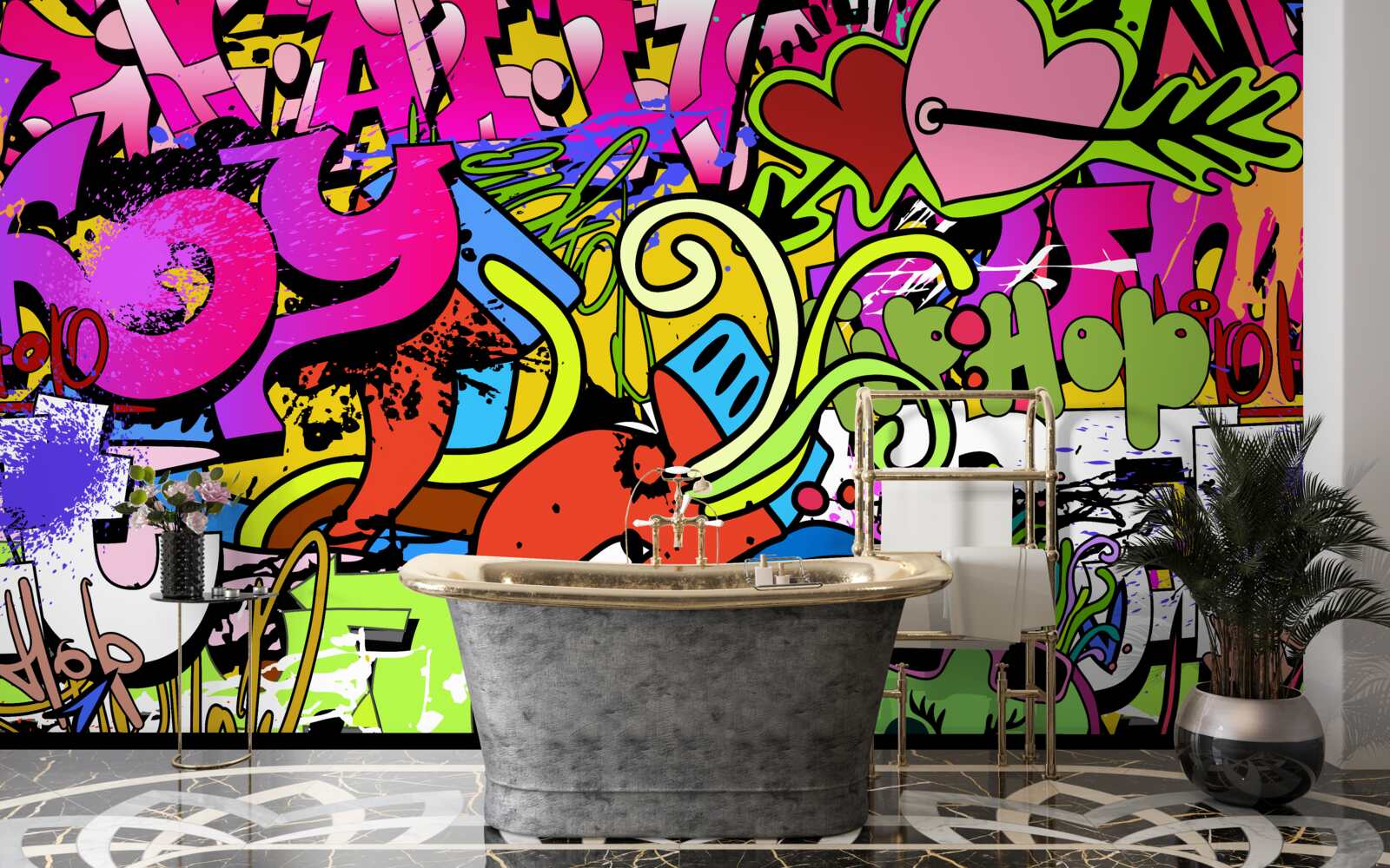 Papier peint graffitis dans les rues