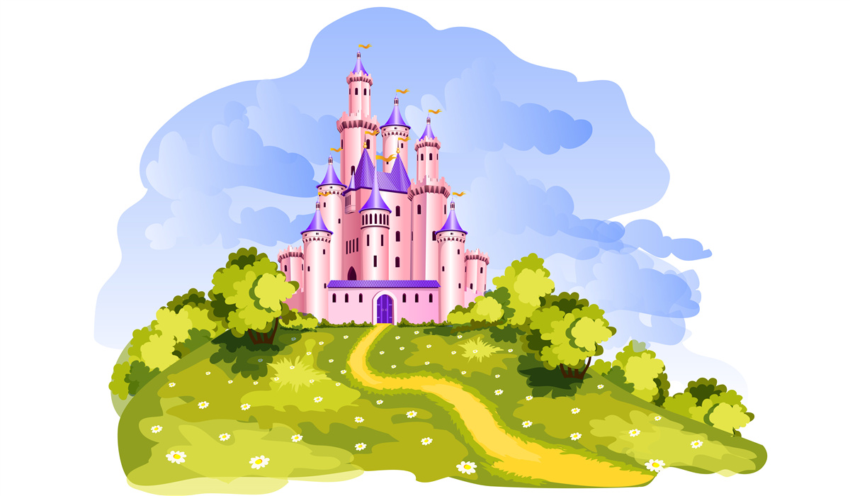 Papier peint le château est rose