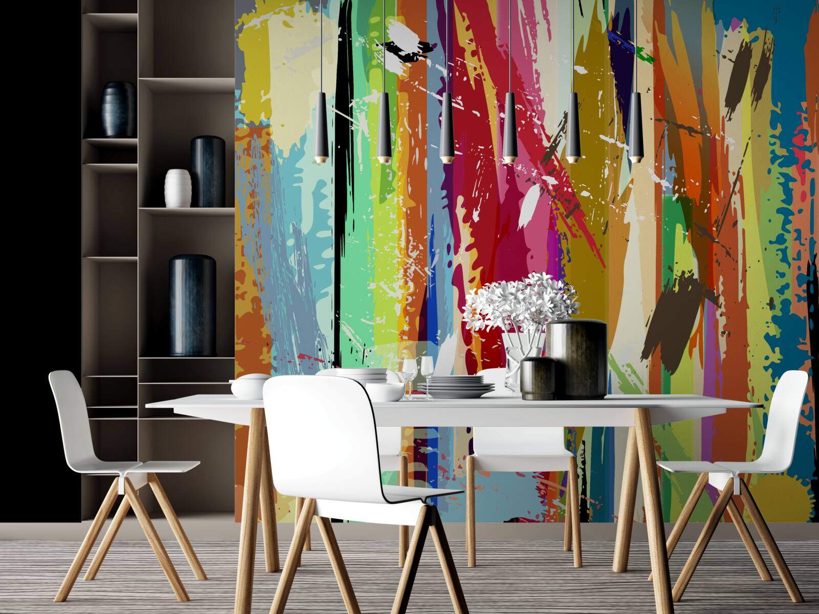 Papier peint des couleurs riches à la verticale