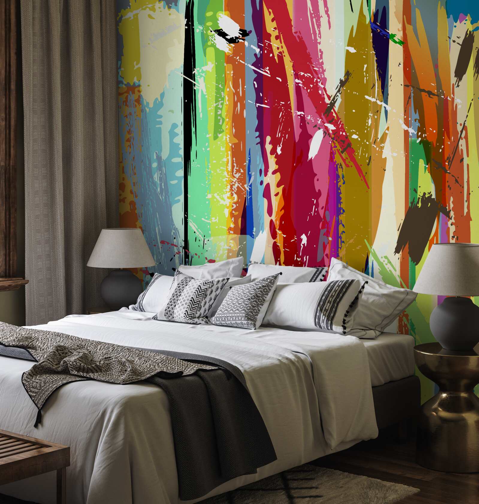 Papier peint des couleurs riches à la verticale