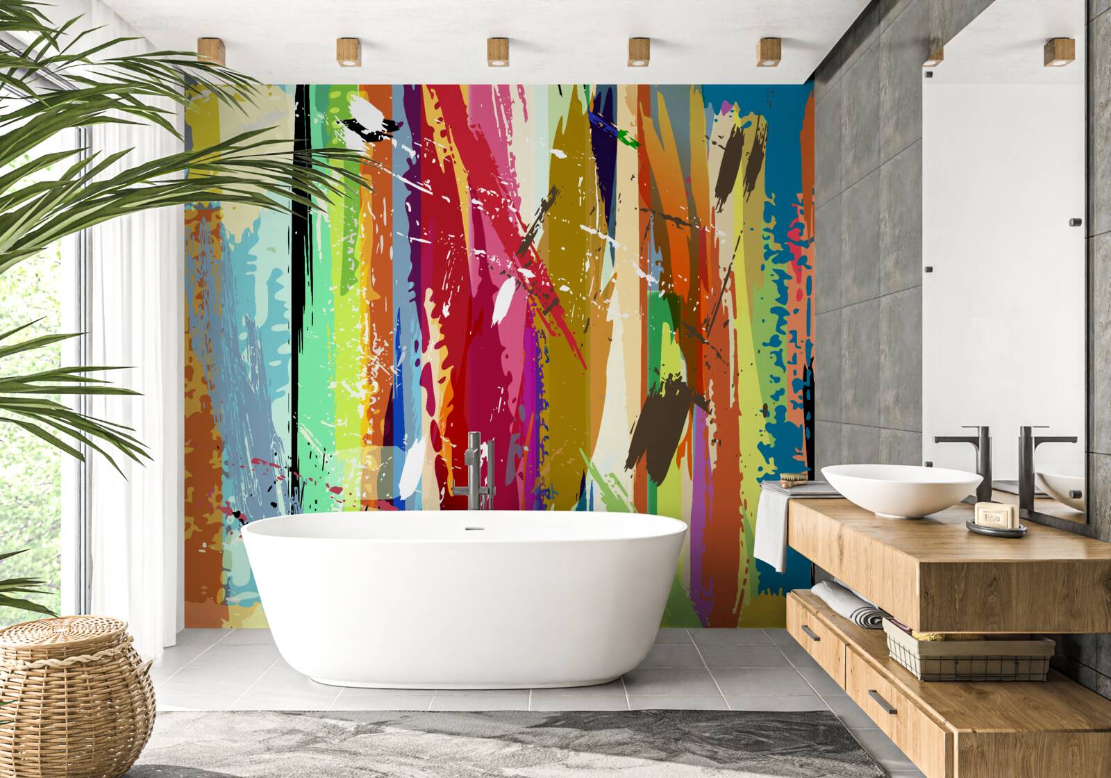 Papier peint des couleurs riches à la verticale