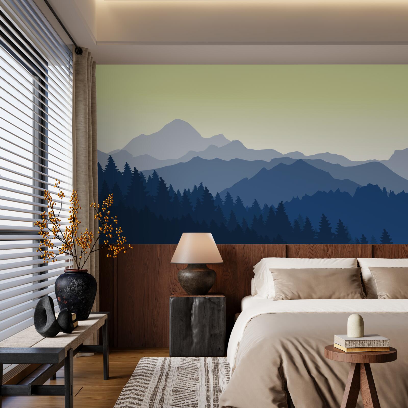 Papier peint montagnes brumeuses